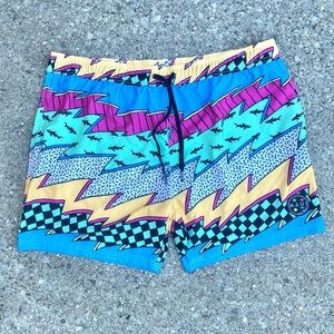 Mens Maui And Sons Board Shorts Swim Surf Trunks XL Tropical Colour Block 104511